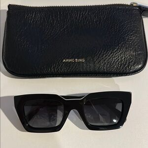 Anine Bing Black Chunky Sunglasses